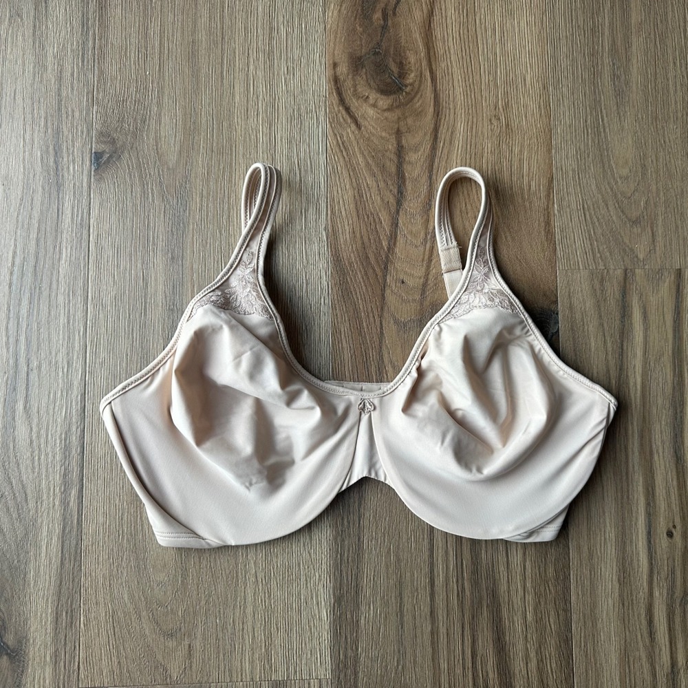 Bali Satin Tracings Minimizer Bra 3385 Nude Beige Underwire 36DD